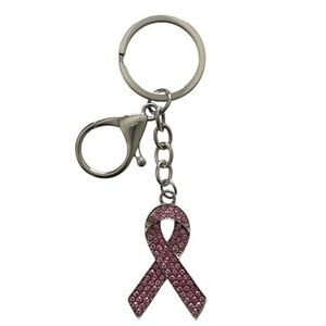 Blossom Breast Cancer Awareness Pink Ribbon Keychain